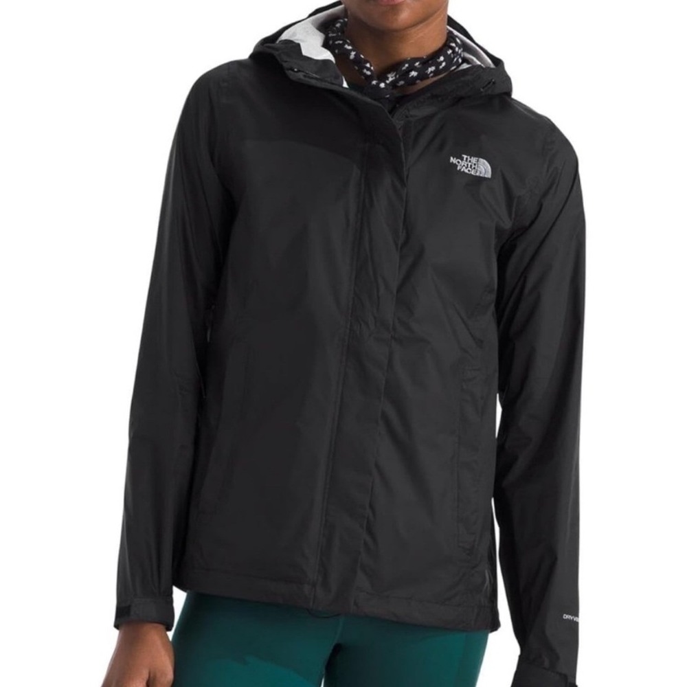 The North Face Black Hooded Rain Shell Jacket